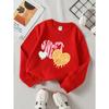 Taglie Europee Felpa Girocollo Dolce Cuore Drip da Ragazza, Maglietta Casual a Manica Lunga, Morbida Confortevole