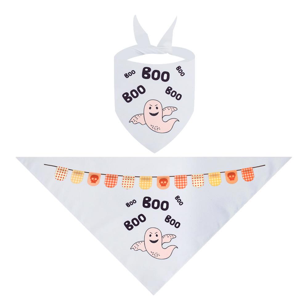 Halloween Pet Bandana Triangle Bib For Cats And Dogs Adjustable Collar Scarf Printed Neck Accessories Puppy Kitten Costume Decor