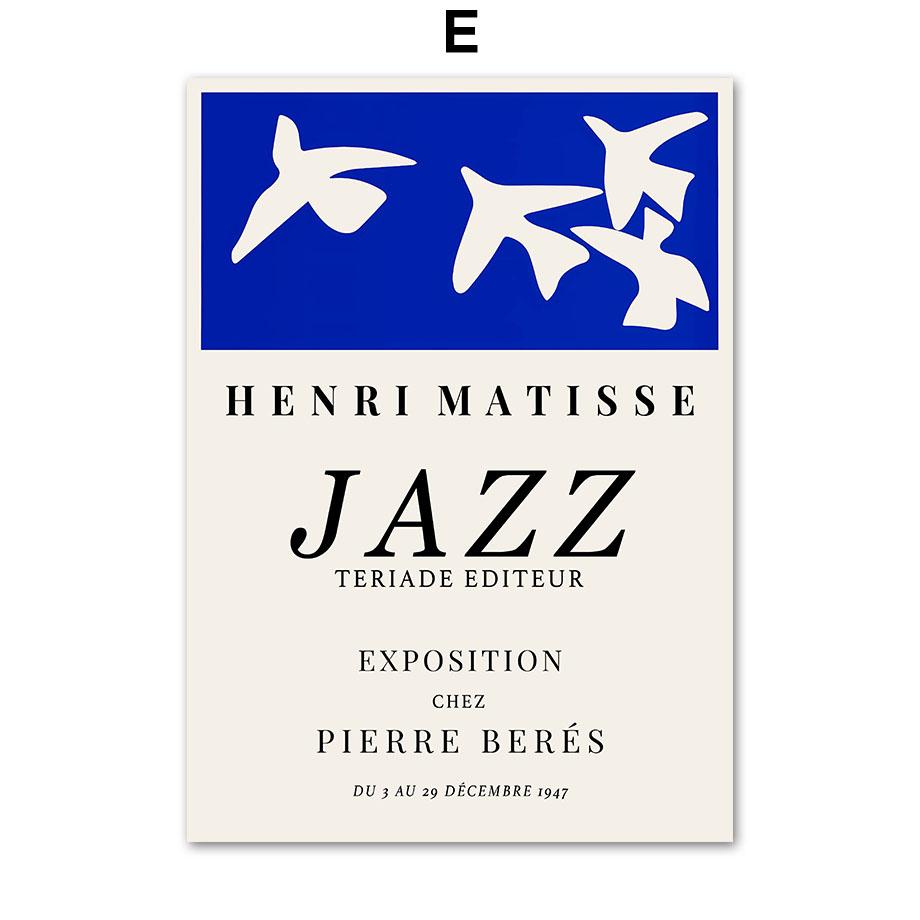 מאטיס אנדי וורהול פרפר בוטני ציור קנבס כחול באוהאוס אמנות קיר פוסטרים והדפסים לעיצוב סלון תמונות