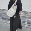 Korean Women's New Fashion Simple One-Shoulder Slanting Cross Bag Drawstring Pleated Large Capacity Canvas Bucket Shoulder Bag