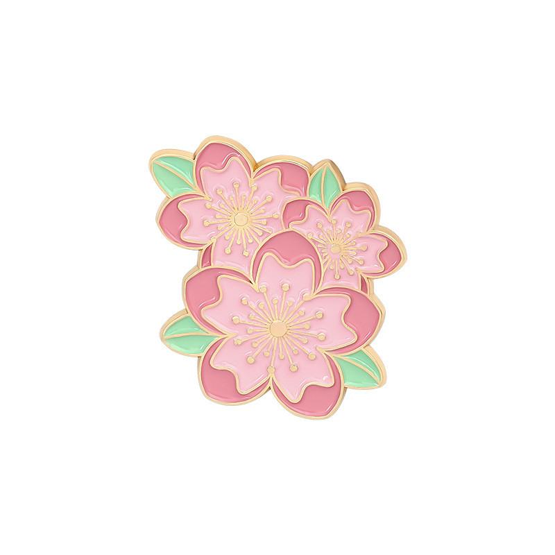 Unique Geometric Brooches In Japanese Sakura Design Versatile Enamel Pins For Men And Women