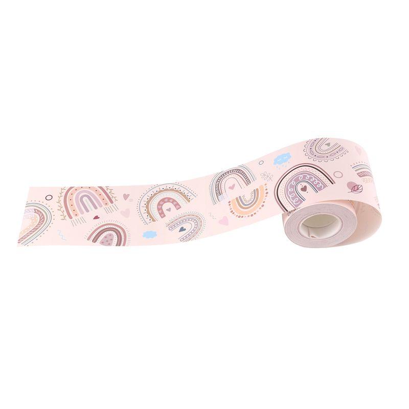 A20F-Bulletin Board Border Boho Rainbow Bulletin Board Border Trim Self Adhesive 65.6Ft For Classroom Decorations
