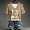Women's Casual Letter Print Short Sleeve T-Shirt