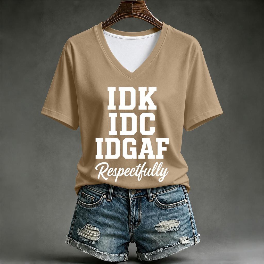 Women's Casual Letter Print Short Sleeve T-Shirt