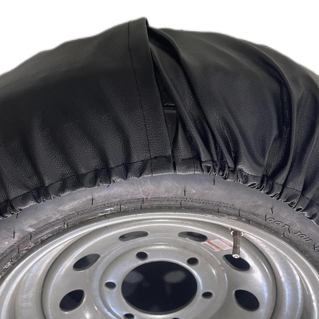 Strong Black Spare Tyre Cover Easy to Install Lychee Pattern Spare Tire Protector for SUVs Trucks & Off Road Cars