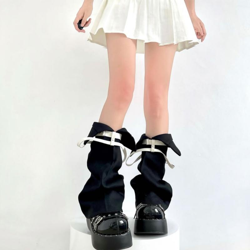 Subkultur Beinstulpen für Damen Mädchen Y2K Beinstulpen Süße Coole Lange Socken Gothic Harajuku Beinwärmer Kniehohe Socken
