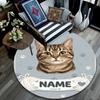 Custom Name,Cute Cat Portrait Series pattern round rug,Carpet Rug for Living Room Bedroom Playroom ,Non-slip Floor Mat,Holiday Gifts and Birthday Gift
