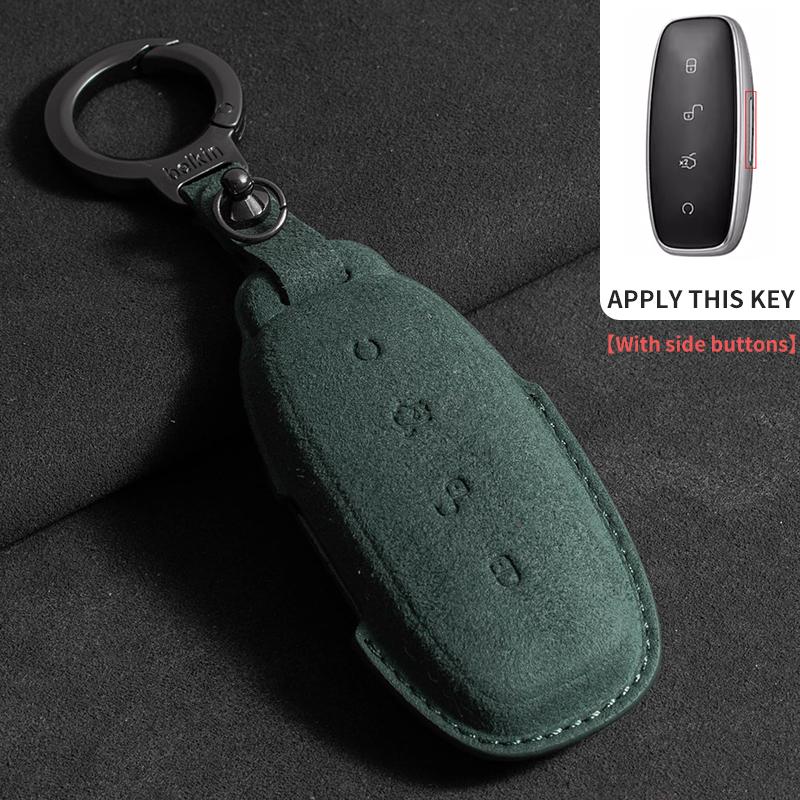Suede Car Key Case Cover For Denza D9 Dm-I Car Key Protective Shell Accessories