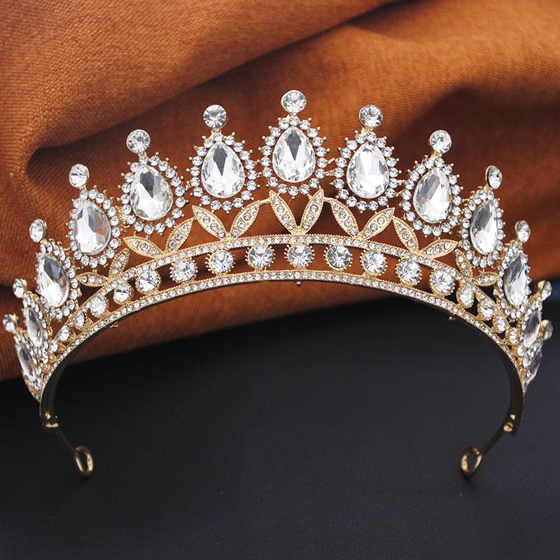 Princess Tiara Crown Headband for Women Elegant Queen Bridal Bride Headwear Hair Jewelry Gift for Wedding Dress Accessories