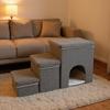 Foldable Three-Layer Storage Box Dog Steps with Nest for Small Pets