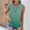 Zomer Dames Tanktops V-hals Casual Bedrukte Mouwloze Shirts Casual Losvallende Geplooide T-shirts Dames Blouse