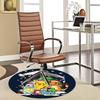 1pc Christmas Pikachu & Friends Round Carpet - Anime Design Office Chair Mat, Non-Slip Rug for Home Decor, Living Room