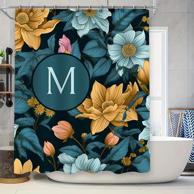Moderne Badezimmerdekoration: Eleganter Gold-Weißer Duschvorhang mit Geometrischem Muster für Badezimmer Perfekte Geschenkidee