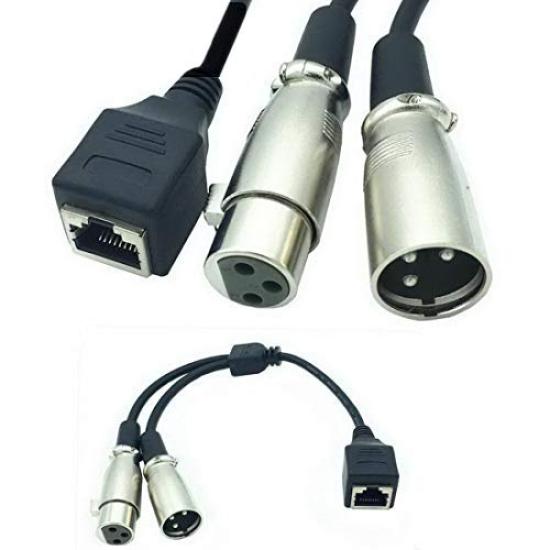 

2 XLR к RJ45 гнездо 2XLR 1 гнездо 1 штекер 3-контактный 25 см сетевой адаптер соединительный кабель