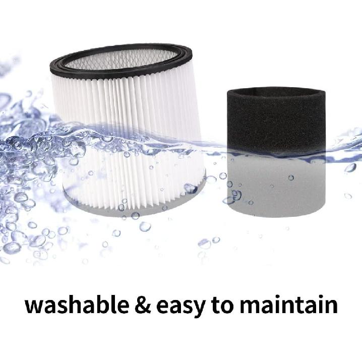 90304 Replacement HEPA Cartridge Filters with Lid, Compatible with Shop-Vac Shop Vac 90304, 90350, 90333, 903-04-00, 9030400, 90585 5 Gallon and