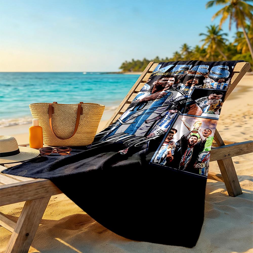 Messi Beach Towel Soft Durable Quick-Dry Comfortable Lightweight Ideal for Travel, Outdoor, Swim, Pool, Yoga, Surf, Camping, Hiking, Gym, Gift, Holida