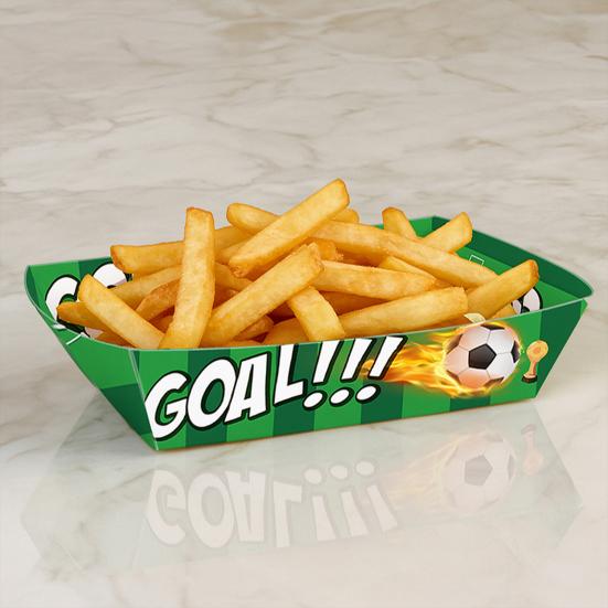 12Pcs Paper Snack Box for French Fries Fried Chicken Popcorn Snacks, Football Theme Foldable Food Containers, Oil-Proof Waterproof Foldable Snack