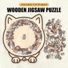 135-piece Morandi-colored Cat-shaped Puzzle with Cat Silhouette Frame Macaron Color Cat Wooden Jigsaw Puzzle