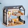 3D Wooden Mini Doll House Assembly Building With Furniture Kit Small DollHouses Kit Decoration For Children's Toys Birthday Gift