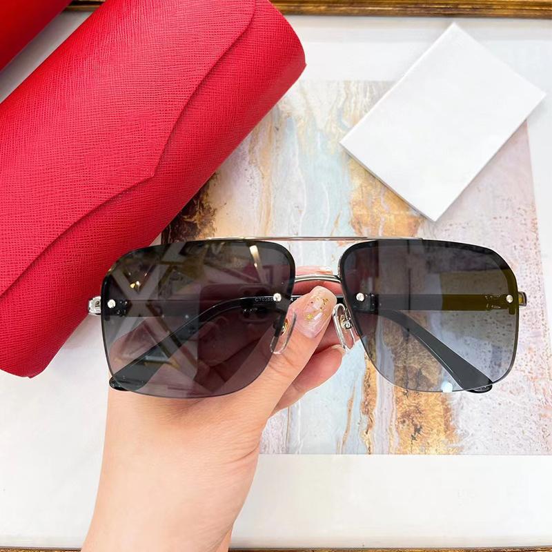 

Солнцезащитные очки для мужчин и женщин, летний стиль, анти-ультрафиолетовые ретро квадратные пластинчатые брендовые очки в полной оправе, случайная коробкаCT0358S