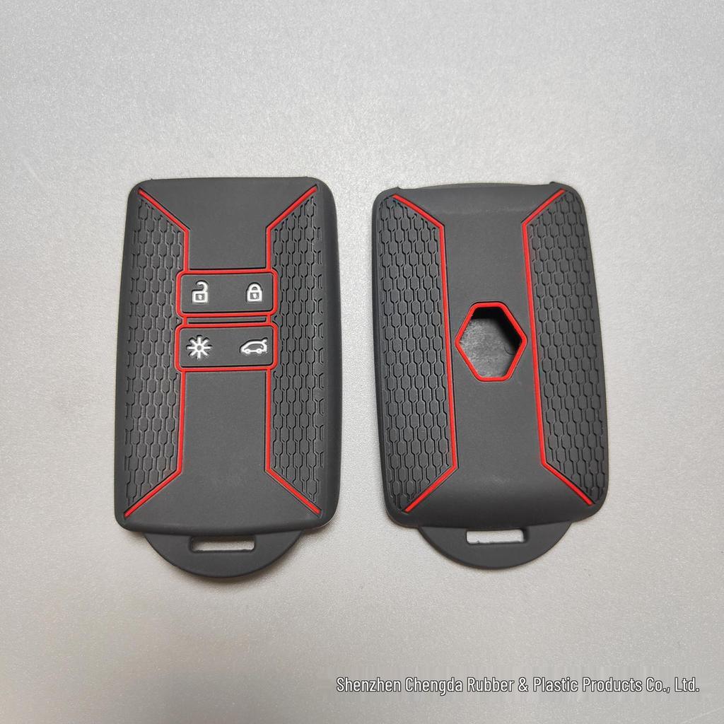 Renault Key Case: Honeycomb Pattern Silicone Bag for Koleos/Fenglang/Fengdu - Anti-Fall Remote Protection