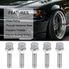 uxcell Taper Seat Wheel Bolt Lug Nut Chrome Wheel Stud Set 17mm Shank M12 X 1.5 8pcs