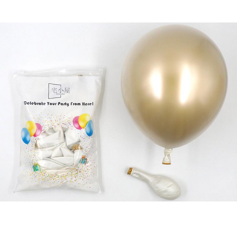 12  Pearl Latex Balloons Double Layer Pearlescent Thick Balloon Birthday Party Wedding Decoration золотой