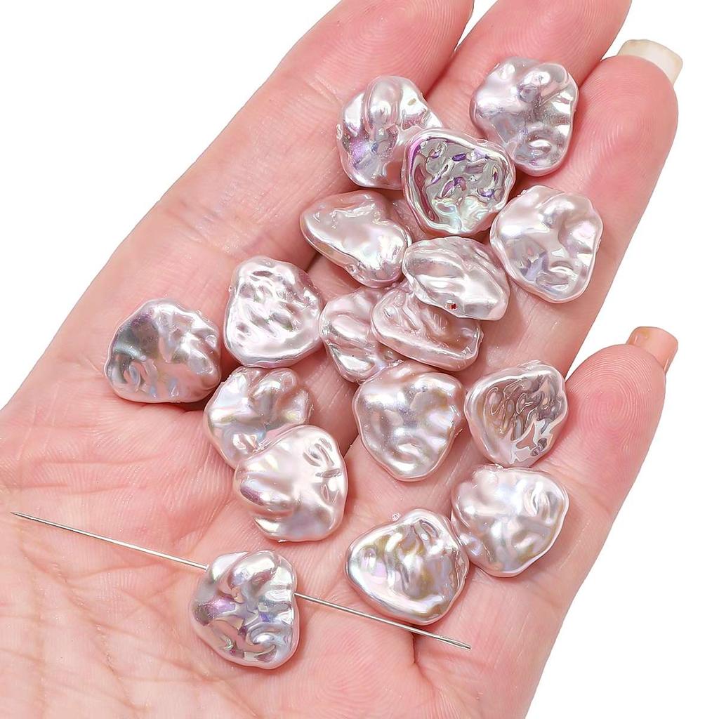 Baroque Style ABS Pearl Beads Heart Butterfly Pendant for DIY Jewelry 2pcs/Bag