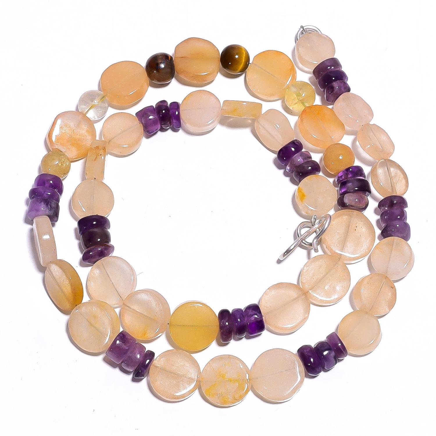 

Натуральный желтый авантюрин аметист драгоценный камень гладкие бусины ожерелье 17 UB-4424 UB-4424