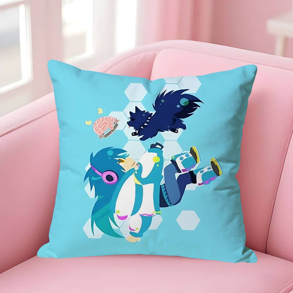 Chibi Aoba SSeragaki Kissenbezüge für Schlafzimmer Wohnzimmer Sofa Heimdeko Polyester Kissenbezug mit Reißverschluss