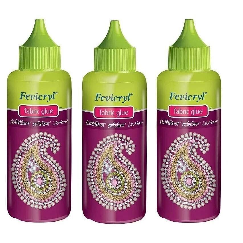 Pack of 3 Pidilite Fevicryl Fabric Glue 80 Ml Free Shipping