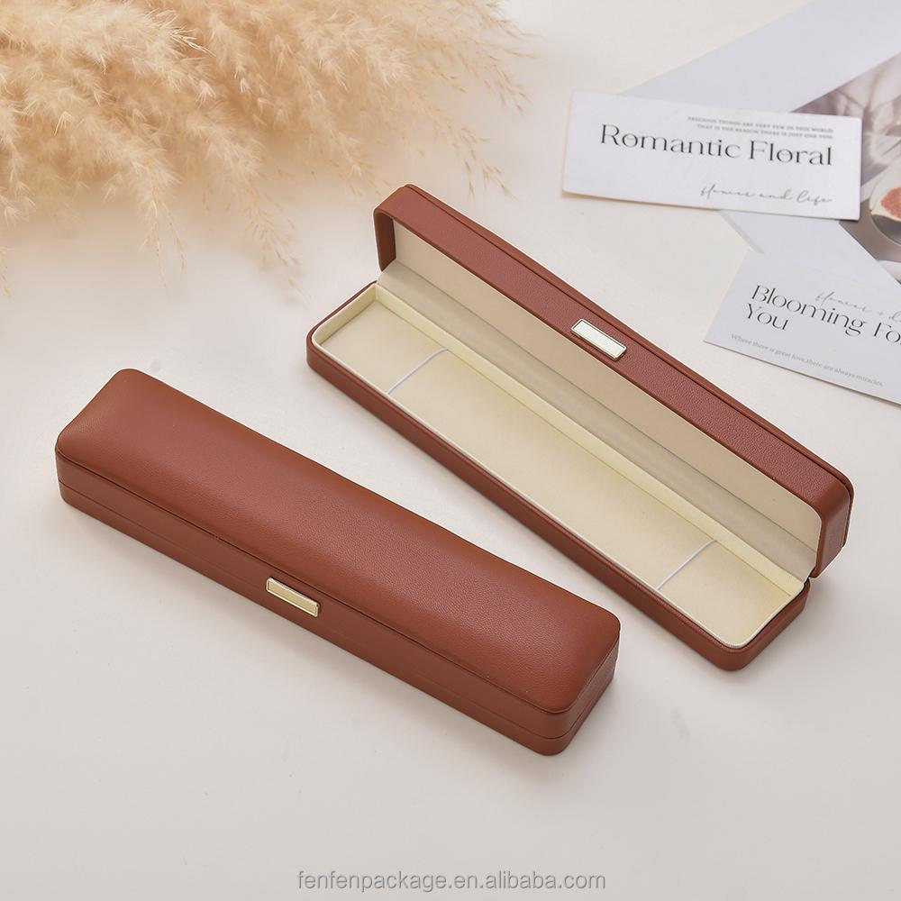 Neue Hochwertige Pu-Leder Schmuckverpackungsschachtel Mit Kundenspezifischem Logo Bedruckt für Lange Halskette Armband Verpackungsschachtel Leather&Velvet