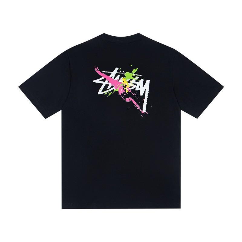 Camiseta de Algodón Unisex de Corte Holgado con Estampado de Letras Camiseta Casual de Manga Corta para Adolescentes y Adultos