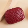 PU Leather Quilted Pattern Double Zipper Multi- Coin Purse