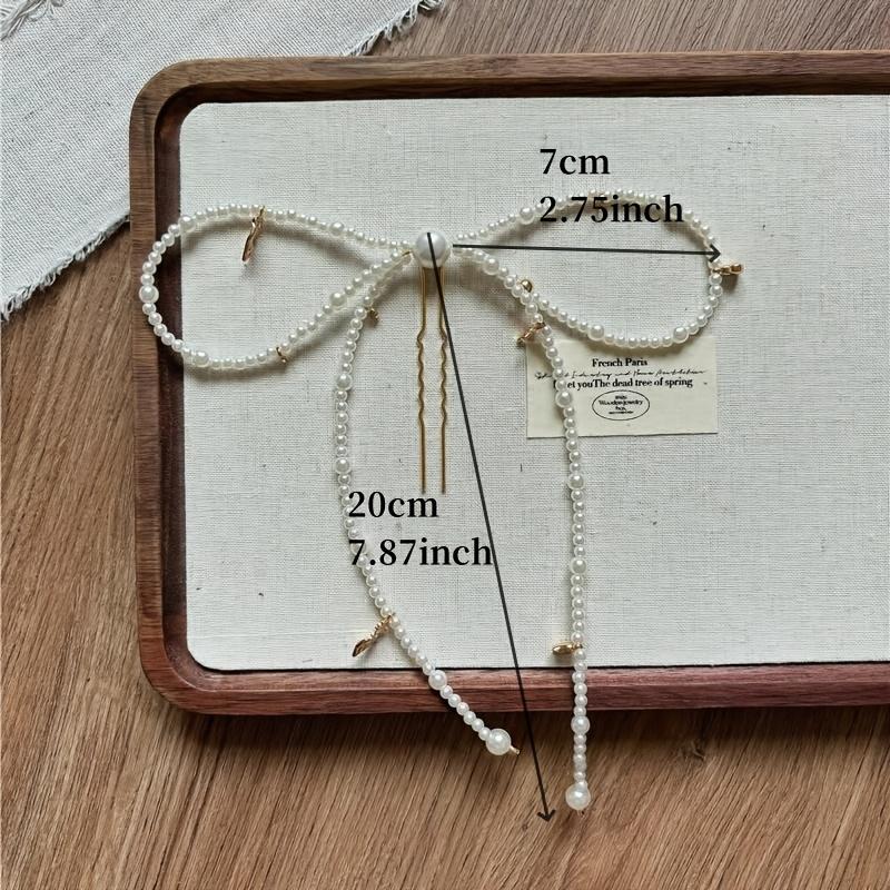 Simulation Pearl Bow Hair Clip - French-Inspired Beaded Hairpin Featuring Golden Details, Sophisticated Bridal Hair Additions for Weddings And Events