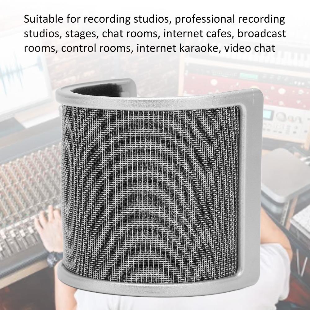 U Shape Microphone Windscreen Adjustable Windscreen Cover Mesh Shield Studio Recording