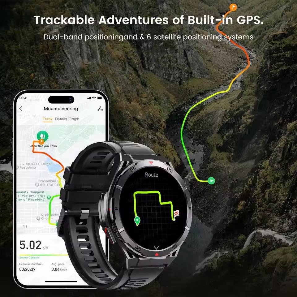 2025 New GPS Smart Watch Men Bluetooth Call 100+Sport GPS Track Watches Voice Assistant Waterproof Smartwatch For Android IOS
