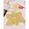 Elegant Luxury Gold Stamping Coasters Drink Absorbent Thin Rose Leaves Coasters For Coffee Wooden Table Cork Heat-Resistant Reusable Drink Coaster