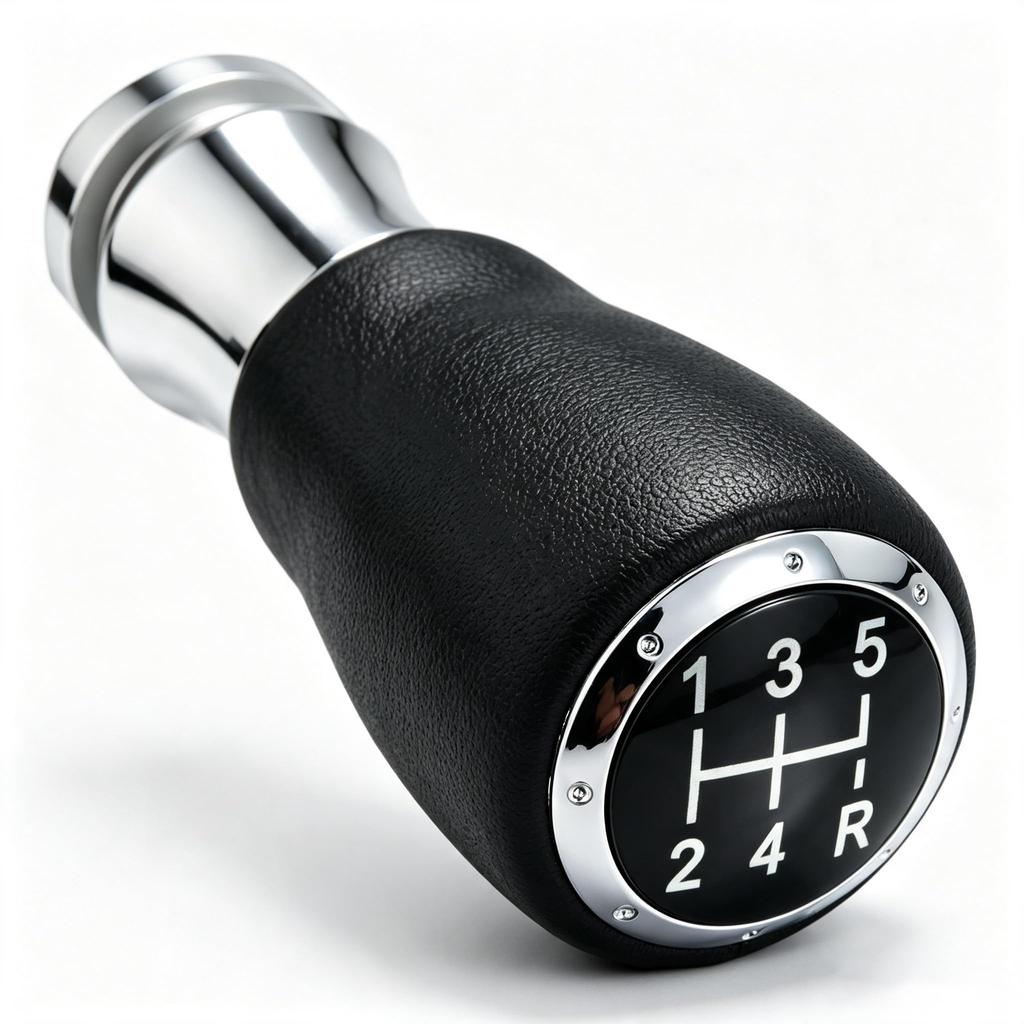 Lunsom Shift MT Car Shift Leather Shift Suitable for Manual Transmission Cars 5-Speed Knob, Lever, Knob, (Black Stitching)