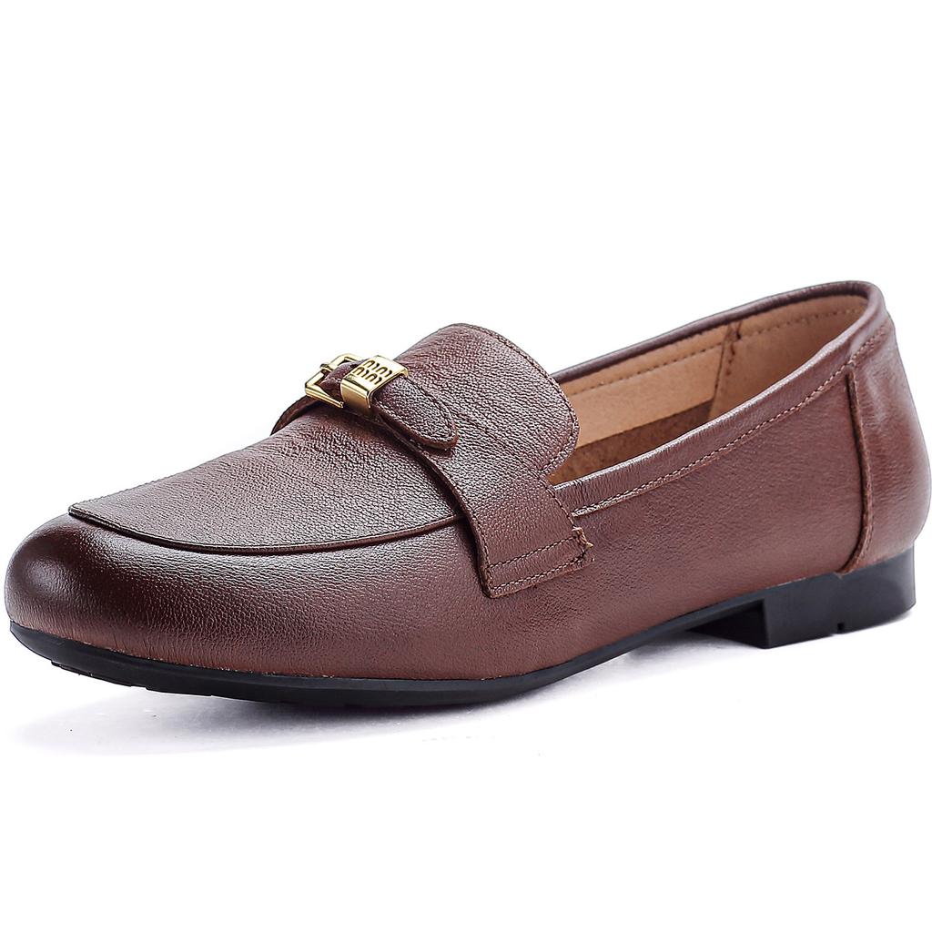 The first layer of cowhide spring new retro British style loafer small leather shoes versatile single shoes low heel leather temperament women's shoes