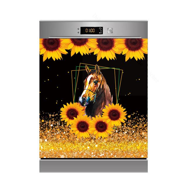 3D kreative handgezeichnete lustige Tiere Kunst Design selbstklebende Kühlschrank Spülmaschine Tür Aufkleber Tapete Wandaufkleber Küche