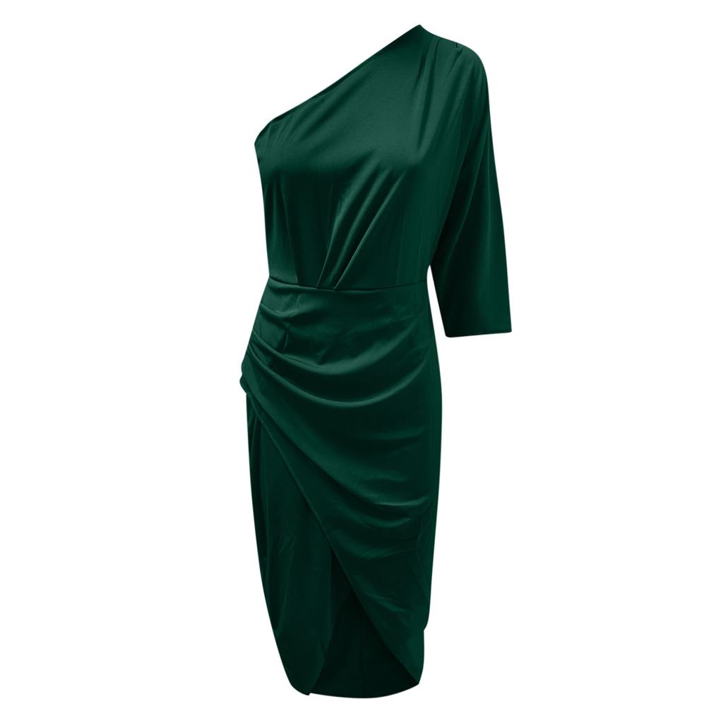 Women's Summer Fashion Sexy Sleeveless Off Shoulder Bag Hip Dress