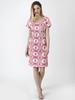 WOMEN' PENCIL DRESS WITH SHORT SLEEVES