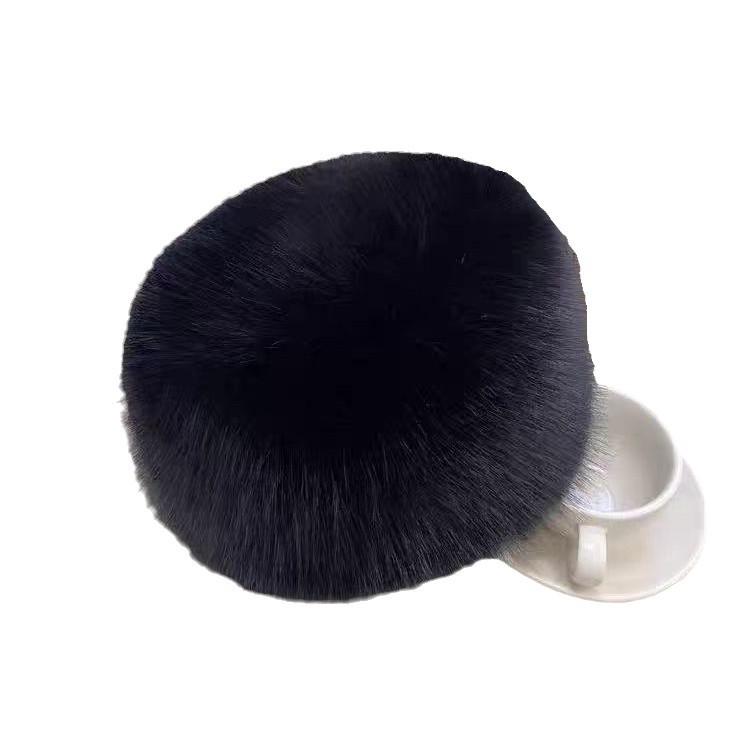 Korean Style Sweet Winter Fox Fur Bucket Hat with Ear Protection – Trendy Women's Fashion Outdoor Hat