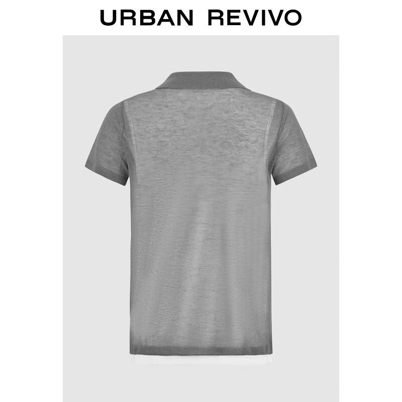 

Женский простой трикотажный топ с коротким рукавом и воротником поло L