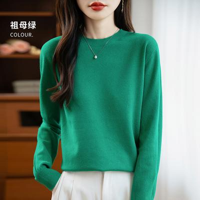 Pulover de damă cu gât rotund cașmir Qinghe 30% cașmir 70% lână modă toamnă-iarnă călduros versatil