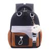 Color Blocked Childrens Backpack With Plush Pendant For School Outings And