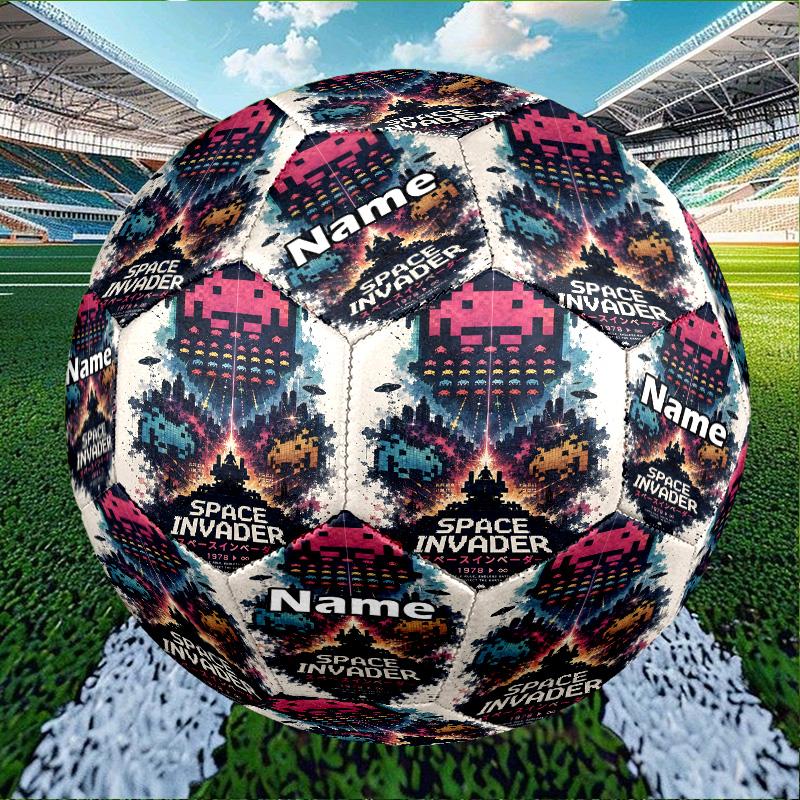 Custom Name Personalized PAC-A Print Size 5 Soccer Ball Training & Match Football, for Team, Kicking, Gift for Football Enthusiasts