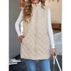Women S Solid Color Hooded Vest With Zipper Pockets Winter Warm
