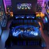 Boys Gamer Comforter Set3D Gaming Bedding Set Twin Size Room DecorRed and Black Video Game Geometric Gaming for Game Lovers